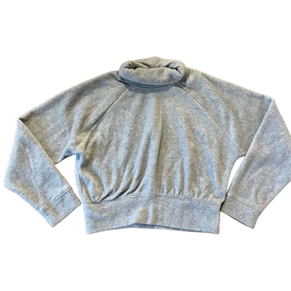 Old navy fleece cowl neck cropped sweater girls size xl 14-16
